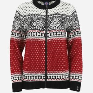 Fair Isle Icewear Iceland Martha Full Zip Wool Blend Sweater Large